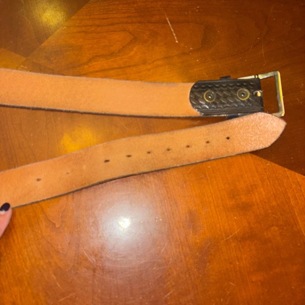 Law Pro | Men's Size 44 |‎ Black Leather | Basket Weave Belt | Crafted USA